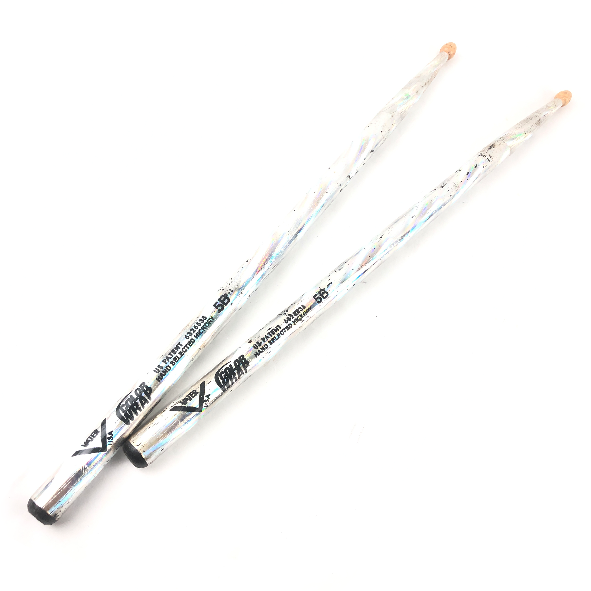 Vater VC5B-SL Sparkle Colors Wrap 5B Drumsticks (Silver)
